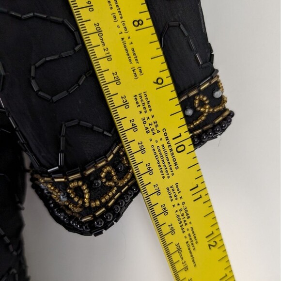 Vintage Stenay Black Silk Beaded Sequin Cocktail Dress – Women's Petite 6 (P6) - Picture 13 of 14